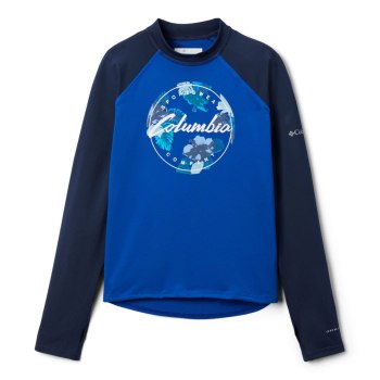 Columbia Sandy Shores Printed Long Sleeve Sunguard, Sudaderas Azul Marino Para Niño | 479312-RHO